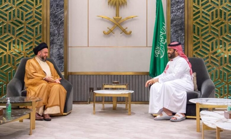 بن سلمان والحكيم يستعرضان علاقات الرياض وبغداد